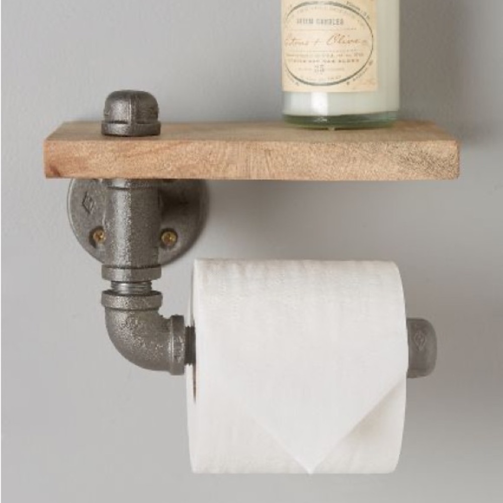 Anthropologie Arc + Timber Reclaimed Sycamore Toilet Paper Holder